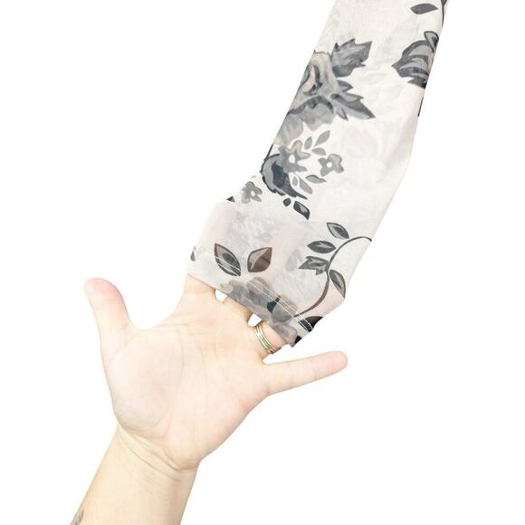 Venus Long Sleeve Mesh Rhinestone Floral Pattern Maxi Dress Gown Womens Small - Picture 2 of 8